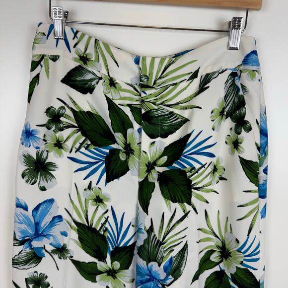 Banana Republic Womens High Rise Wide Leg‎ Floral Pants Sz 8 Tropical Vacation - Picture 3 of 16